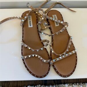 Steve Madden Tan Studded Leather Gladiator Sandals
